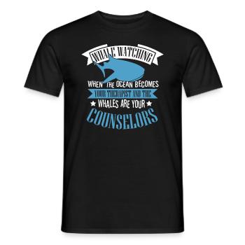 Blue whale for beluga whale and marine mammals - Men's T-Shirt - black - Front - AI Model Male 178 light (178cm)
