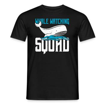 Blue whale for beluga whale and marine mammals - Men's T-Shirt - black - Front - AI Model Male 178 light (178cm)