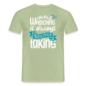 Citation de baleine pour le rorqual bleu et le béluga - T-shirt homme - vert sauge - Devant - AI Model Male 178 light (178cm)
