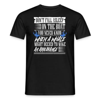 Blue whale for beluga whale and marine mammals - Men's T-Shirt - black - Front - AI Model Male 178 light (178cm)