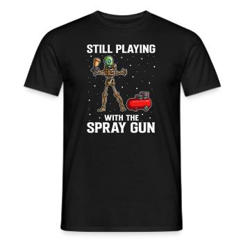 Car painter for body technicians - Men's T-Shirt - black - Front - AI Model Male 178 light (178cm)