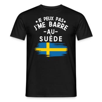 Je Peux Pas J'me Barre Au Suède Vacances - T-shirt homme - noir - Devant - AI Model Male 178 light (178cm)