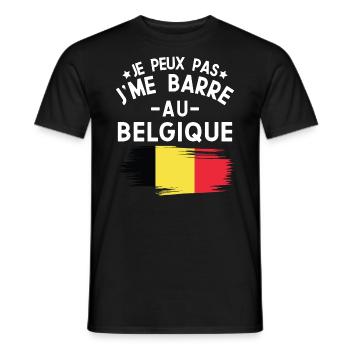 Je Peux Pas J'me Barre Au Belgique Vacances - T-shirt homme - noir - Devant - AI Model Male 178 light (178cm)