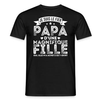 Papa et fille Papa et bébé Humoristique Cadeau - T-shirt homme - noir - Devant - AI Model Male 178 light (178cm)