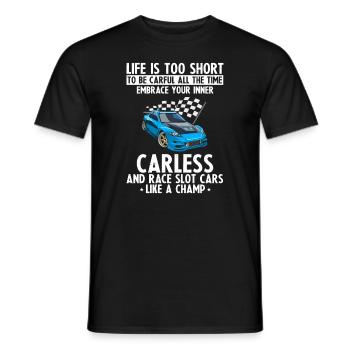 Course de voitures à sous pour voitures de machines à sous et voitures RC - T-shirt homme - noir - Devant - AI Model Male 178 light (178cm)