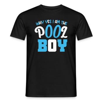 Poolboy Pool Lustig - Männer T-Shirt - Schwarz - Vorne - AI Model Male 178 light (178cm)