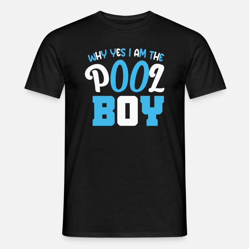 Poolboy Pool Lustig - Männer T-Shirt - Schwarz