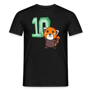 10. Geburtstag Motiv Roter Panda - zehn Jahre alt - Männer T-Shirt - Schwarz - Vorne - AI Model Male 178 light (178cm)