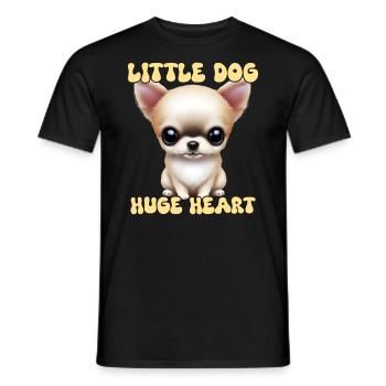 Little Chihuahua with a big heart - Men's T-Shirt - black - Front - AI Model Male 178 light (178cm)