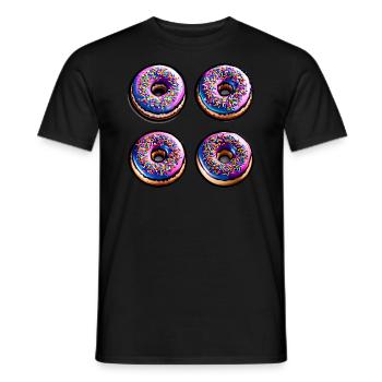 Vier Donuts - Männer T-Shirt - Schwarz - Vorne - AI Model Male 178 light (178cm)
