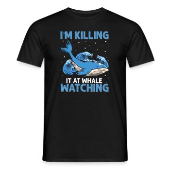 Meeressäuger für Orca-Beobachtung und Buckelwal - Männer T-Shirt - Schwarz - Vorne - AI Model Male 178 light (178cm)