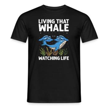 Orca Beobachtung für Buckelwale und Meerwale - Männer T-Shirt - Schwarz - Vorne - AI Model Male 178 light (178cm)