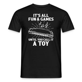 Mundharmonika Spieler und Mundharmonika - Männer T-Shirt - Schwarz - Vorne - AI Model Male 178 light (178cm)