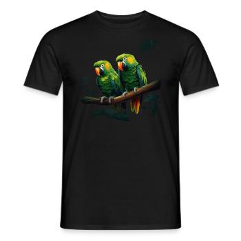 Perroquet Oiseau Ara Nature sauvage - T-shirt homme - noir - Devant - AI Model Male 178 light (178cm)
