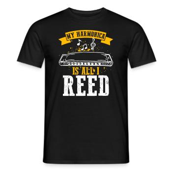 Mundharmonika Instrument und Mundharmonika - Männer T-Shirt - Schwarz - Vorne - AI Model Male 178 light (178cm)