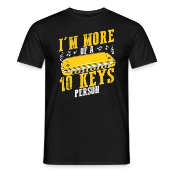 Harmonikaspieler für Munharmonika Spieler - Männer T-Shirt - Schwarz - Vorne - AI Model Male 178 light (178cm)