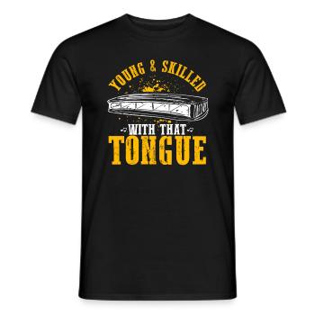 Mundharmonika Spieler und Mundharmonika - Männer T-Shirt - Schwarz - Vorne - AI Model Male 178 light (178cm)