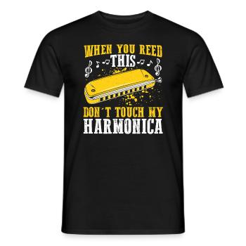 Mundharmonika Spieler und Mundharmonika - Männer T-Shirt - Schwarz - Vorne - AI Model Male 178 light (178cm)