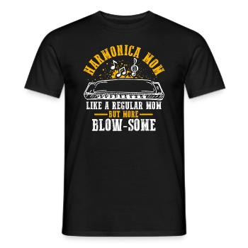 Mundharmonika Instrument und Mundharmonika - Männer T-Shirt - Schwarz - Vorne - AI Model Male 178 light (178cm)