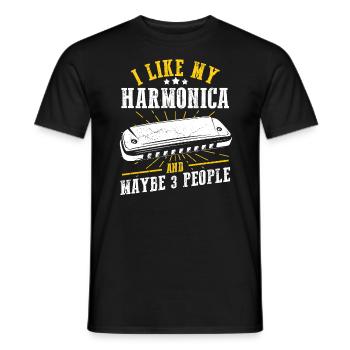Harmonikaspieler für Munharmonika Spieler - Männer T-Shirt - Schwarz - Vorne - AI Model Male 178 light (178cm)
