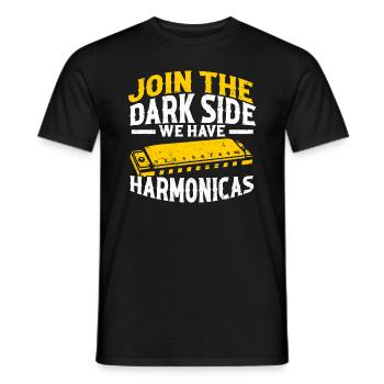 Mundharmonika Instrument und Mundharmonika - Männer T-Shirt - Schwarz - Vorne - AI Model Male 178 light (178cm)
