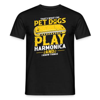 Mundharmonika Instrument und Mundharmonika - Männer T-Shirt - Schwarz - Vorne - AI Model Male 178 light (178cm)