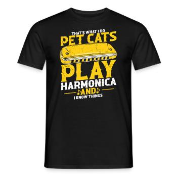 Harmonikaspieler für Munharmonika Spieler - Männer T-Shirt - Schwarz - Vorne - AI Model Male 178 light (178cm)