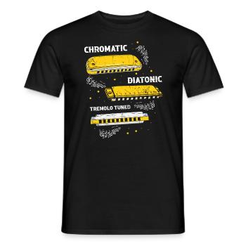 Französische Harfinisten und Harmonikaspieler - Männer T-Shirt - Schwarz - Vorne - AI Model Male 178 light (178cm)