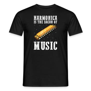 Französische Harfinisten und Harmonikaspieler - Männer T-Shirt - Schwarz - Vorne - AI Model Male 178 light (178cm)