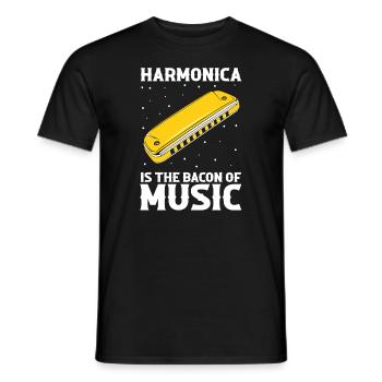 Mundharmonika Instrument und Mundharmonika - Männer T-Shirt - Schwarz - Vorne - AI Model Male 178 light (178cm)
