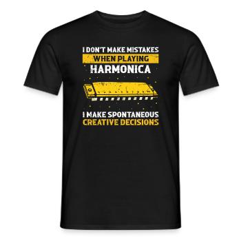 Harmonikaspieler für Munharmonika Spieler - Männer T-Shirt - Schwarz - Vorne - AI Model Male 178 light (178cm)