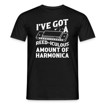 Mundharmonika Instrument und Mundharmonika - Männer T-Shirt - Schwarz - Vorne - AI Model Male 178 light (178cm)