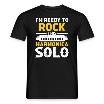 Harmonikaspieler für Munharmonika Spieler - Männer T-Shirt - Schwarz - Vorne - AI Model Male 178 light (178cm)