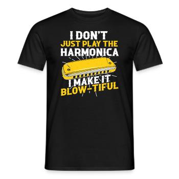 Französische Harfinisten und Harmonikaspieler - Männer T-Shirt - Schwarz - Vorne - AI Model Male 178 light (178cm)