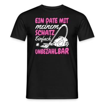 Ein date mit meinem Schatz Staubsauger - Männer T-Shirt - Schwarz - Vorne - AI Model Male 178 light (178cm)