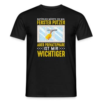 Fenster putzen Privatsphäre Haushalt - Männer T-Shirt - Schwarz - Vorne - AI Model Male 178 light (178cm)