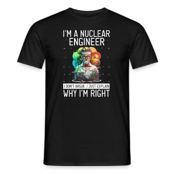 Nuklearingenieur für Kernkraftwerk und Kernenergie - Männer T-Shirt - Schwarz - Vorne - AI Model Male 178 light (178cm)