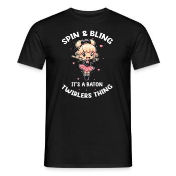 Gymnastik Design für Taktstock drehen - Männer T-Shirt - Schwarz - Vorne - AI Model Male 178 light (178cm)