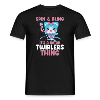 Stabdänzerin Design für Majorette - Männer T-Shirt - Schwarz - Vorne - AI Model Male 178 light (178cm)