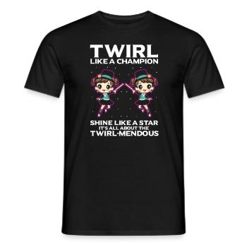 Professionelles Stabdänzerin für Majorette - Männer T-Shirt - Schwarz - Vorne - AI Model Male 178 light (178cm)
