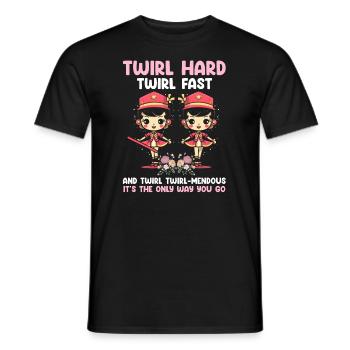 Gymnastik Design für Taktstock drehen - Männer T-Shirt - Schwarz - Vorne - AI Model Male 178 light (178cm)