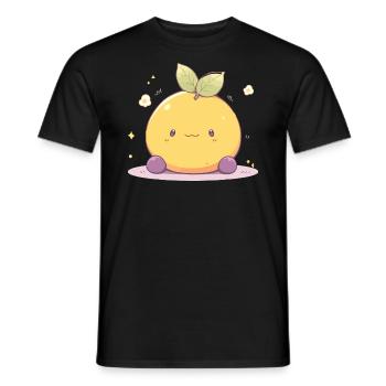 Cute Chibi Kawaii Lemon - Cute Lemon - Men's T-Shirt - black - Front - AI Model Male 178 light (178cm)