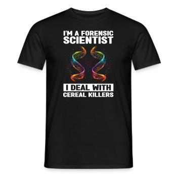 Forensischer Wissenschaftler und Kriminallabor - Männer T-Shirt - Schwarz - Vorne - AI Model Male 178 light (178cm)