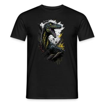 Vélociraptor - T-shirt homme - noir - Devant - AI Model Male 178 light (178cm)