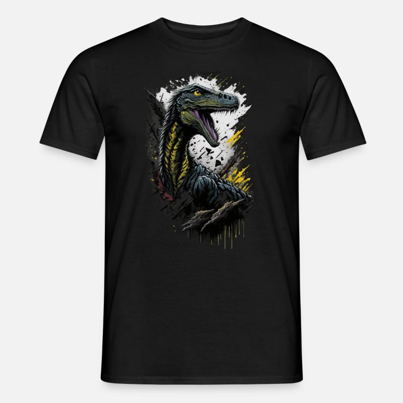 Velociraptor - Männer T-Shirt - Schwarz
