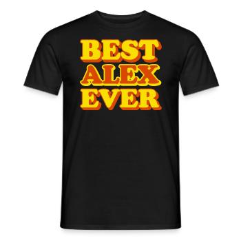 Alex First Name Funny Gift - Men's T-Shirt - black - Front - AI Model Male 178 light (178cm)