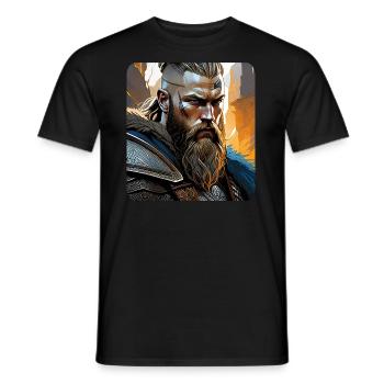 Proud Viking Warrior Germanic - Men's T-Shirt - black - Front - AI Model Male 178 light (178cm)