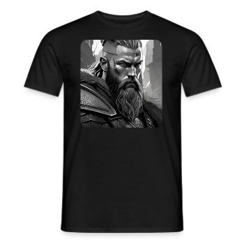Proud Viking Warrior Germanic - Men's T-Shirt - black - Front - AI Model Male 178 light (178cm)