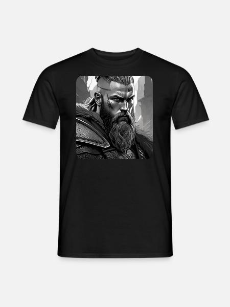Stolzer Wikinger Krieger Germanen - Männer T-Shirt - Schwarz