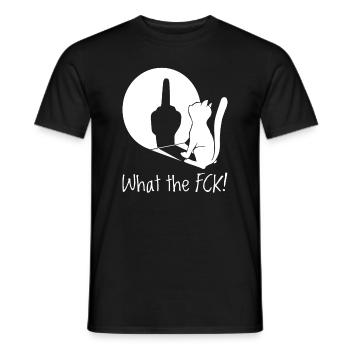 Shadow play of the cat / cats / shadow - Men's T-Shirt - black - Front - AI Model Male 178 light (178cm)